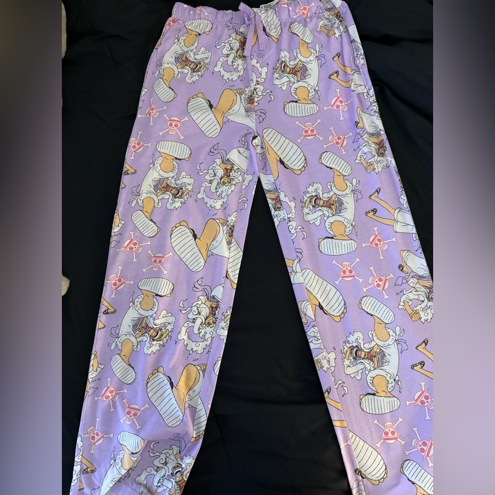 One Piece Lavender Graphic Pajama Pants